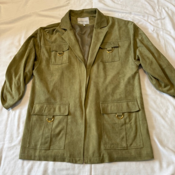 Andersen & Lauth One Size Green Suede Jacket ~ Chore Utility Boho Modern - Picture 6 of 9